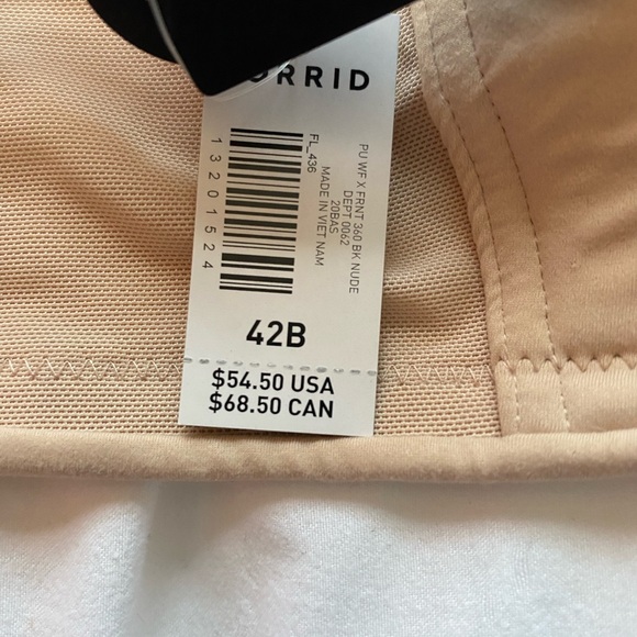 NWT Nude Torrid WireFree Push-up Plunge Bra Size 42B - Picture 6 of 8